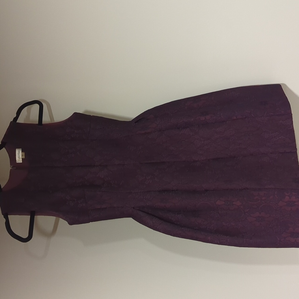 Calvin Klein lace scuba fit & flare cocktail dress